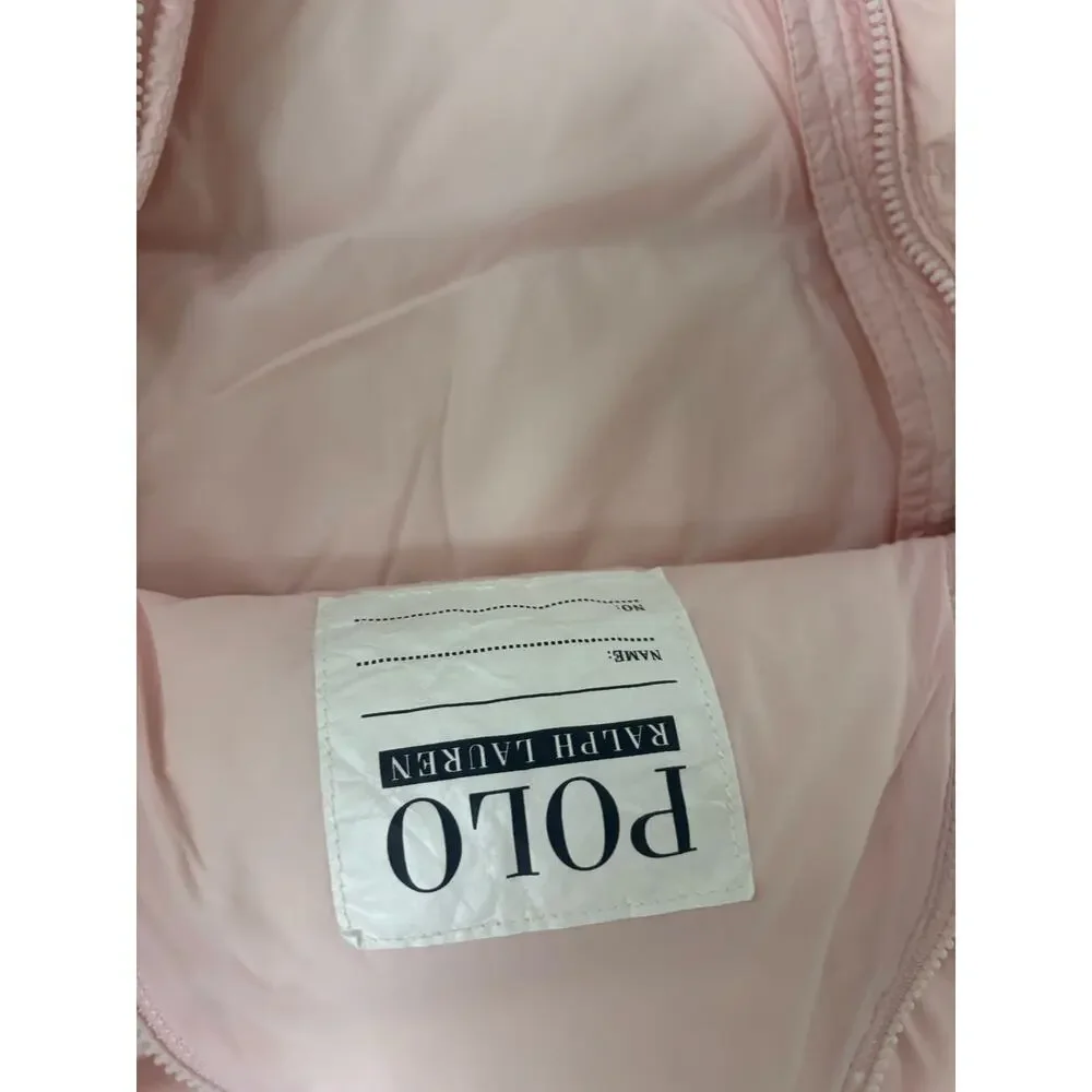 Ralph Lauren Baby Girls Pink Puffer Snowsuit 3M Hooded Footed Bunting